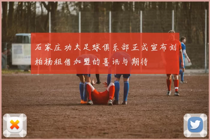 石家庄功夫足球俱乐部正式宣布刘柏杨租借加盟的喜讯与期待